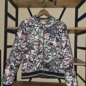 Ted Baker Multicolor Floral Bomber Jacket - White, Green, Pink, Black
